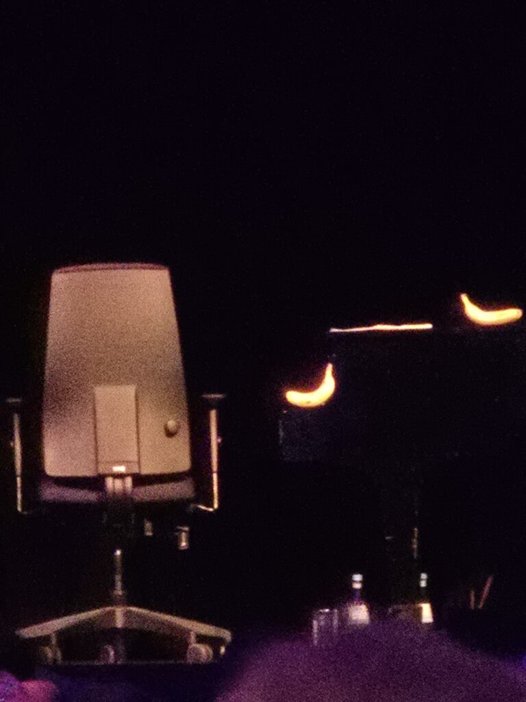 Bühne mit Stuhl, Flügel und Bananen